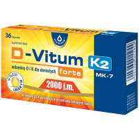 Bitamina D 2000 IU + K2 75 μg Bones Immune System 36 kapsula flax binhi ng langis
